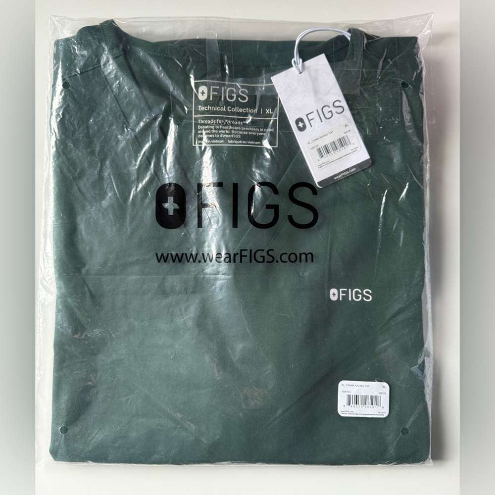 Figs Women's Casma Racing Scrub Top British Racing Green Size XL New